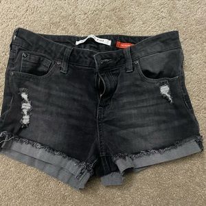 Denim Black Shorts